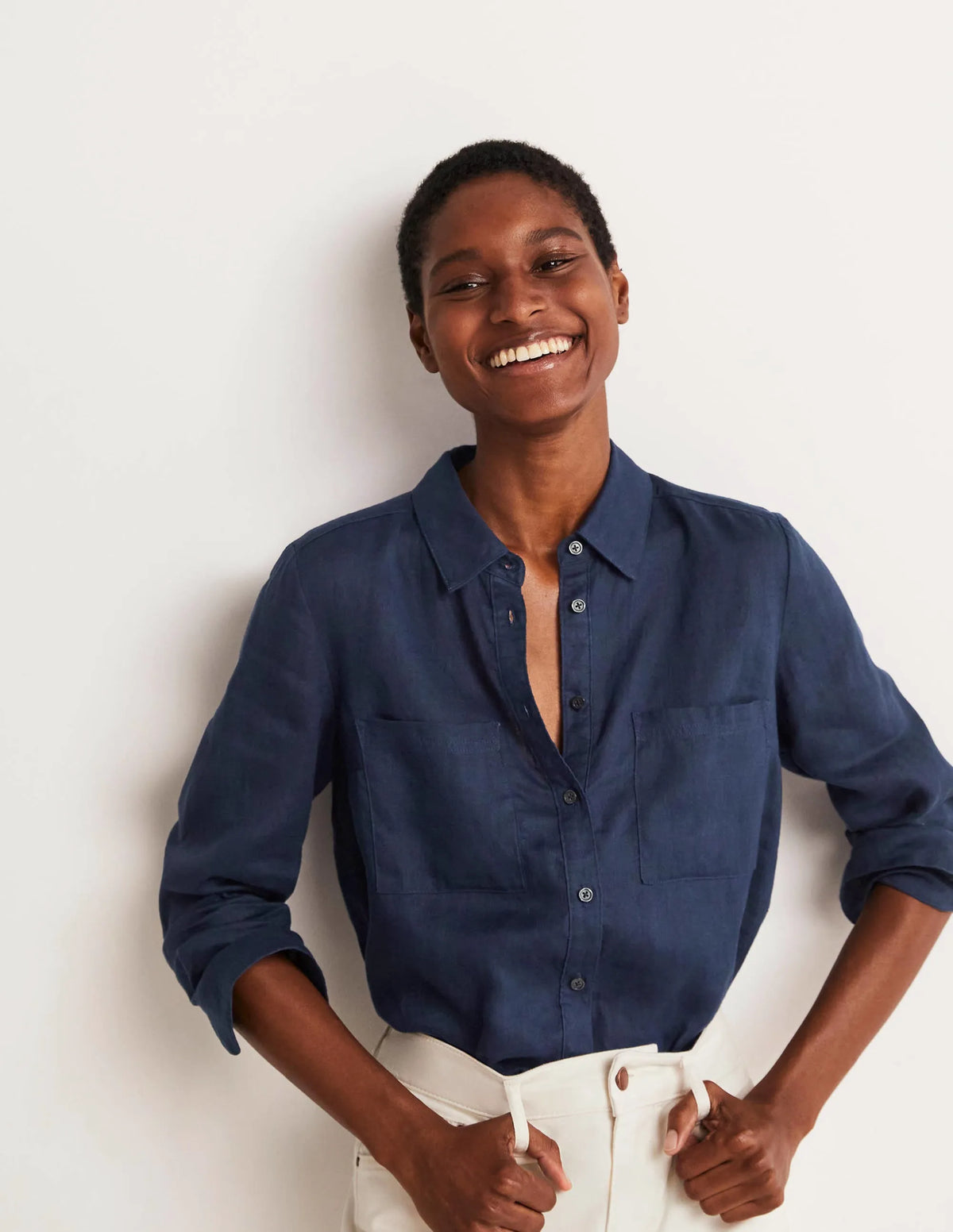 Linen Shirt-Navy