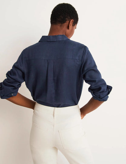 Linen Shirt-Navy