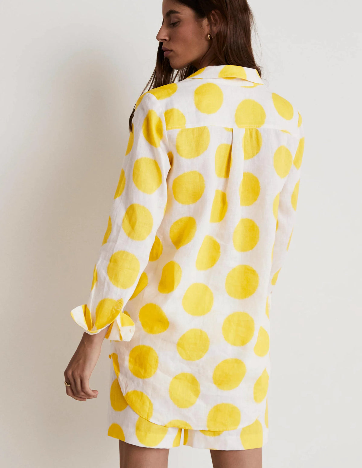 Linen Shirt-Lemon Fizz, Ikat Spot
