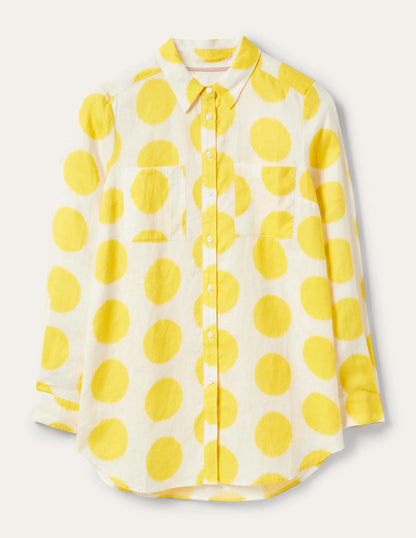 Linen Shirt-Lemon Fizz, Ikat Spot