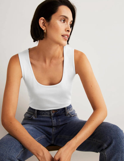Double Layer Tank-White