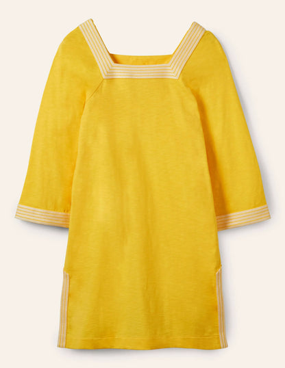Embroidered Jersey Tunic-Lemon Zest