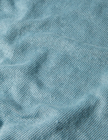 Linen Knitted T-shirt-Larkspur Blue