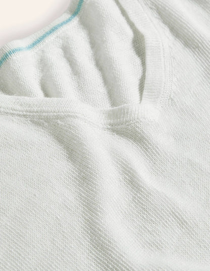 Linen Knitted T-shirt-Ivory