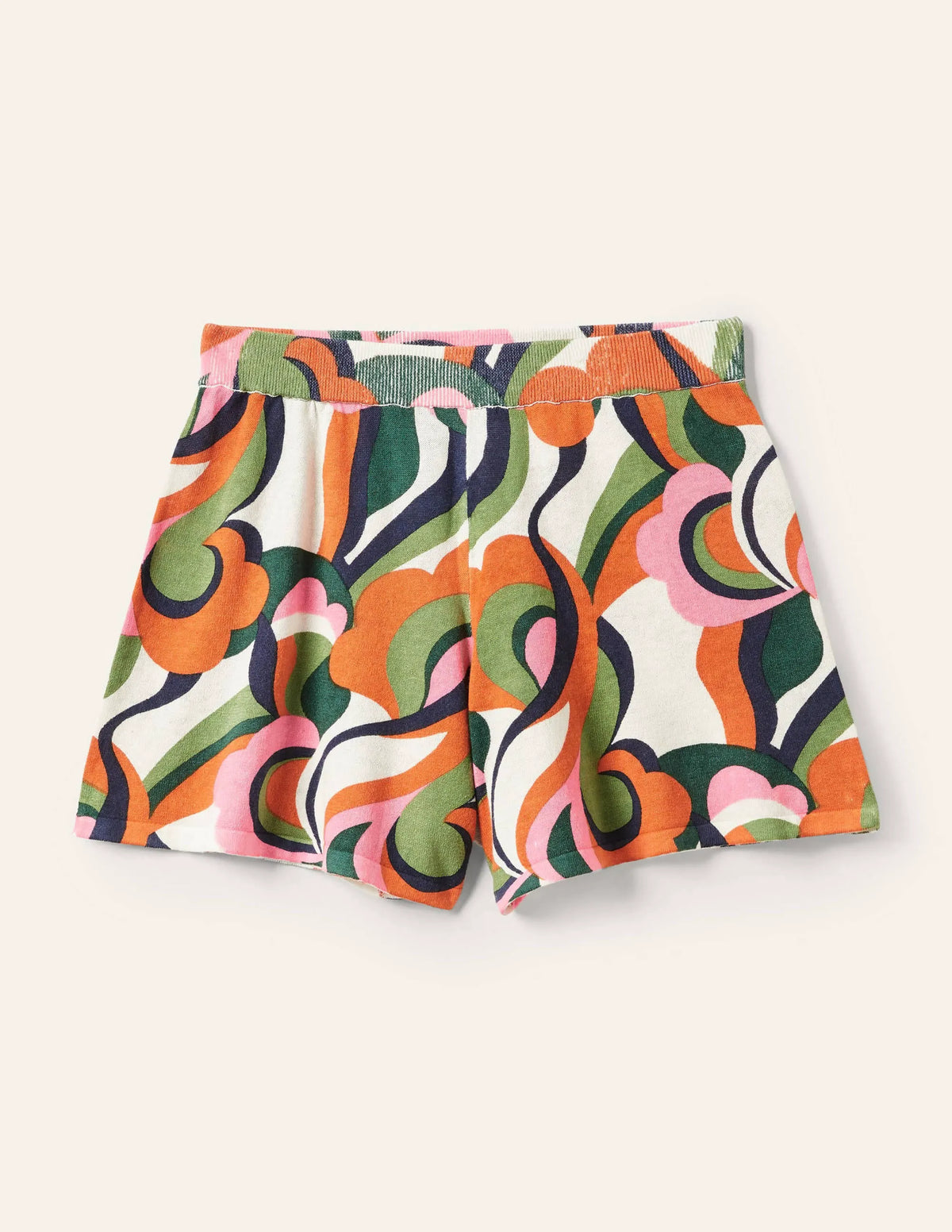 Cara Knitted Shorts-Abstract Swirl, Multi