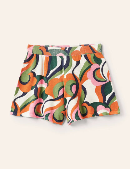 Cara Knitted Shorts-Abstract Swirl, Multi