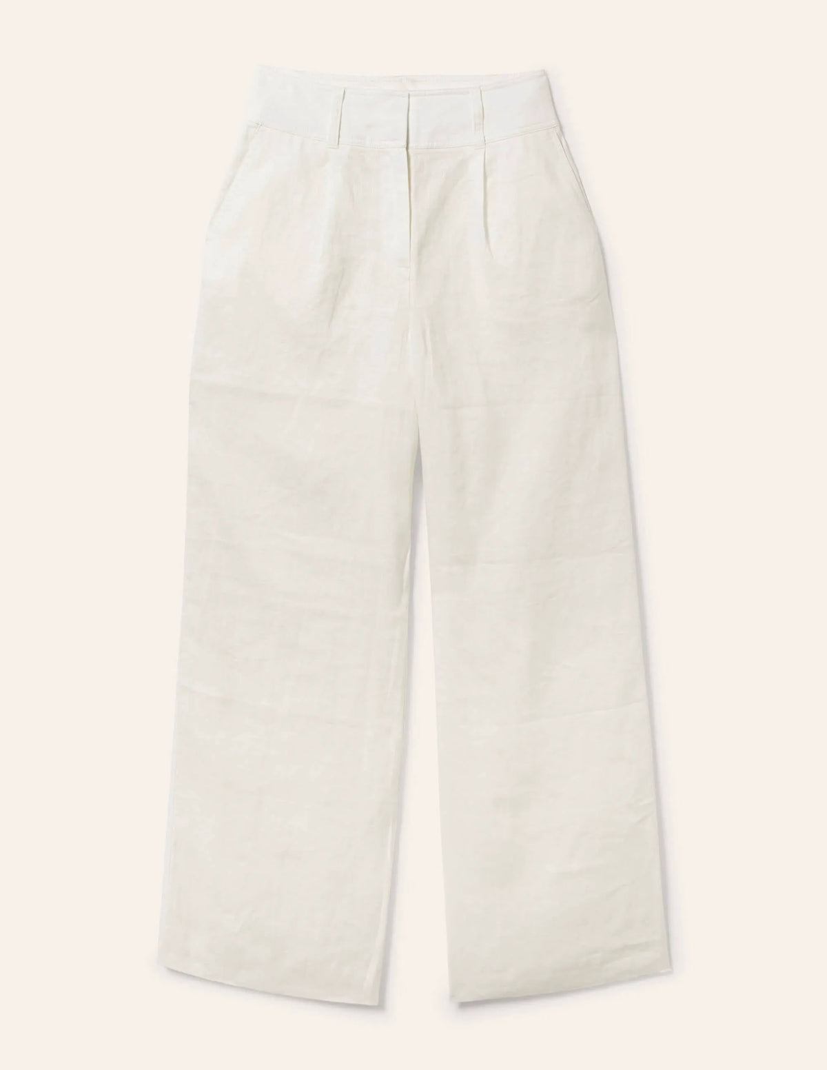 Wide Leg Linen Pants-White