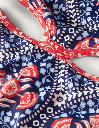 Alba Cut-out Detail Swimsuit-French Navy, Poppy Garden