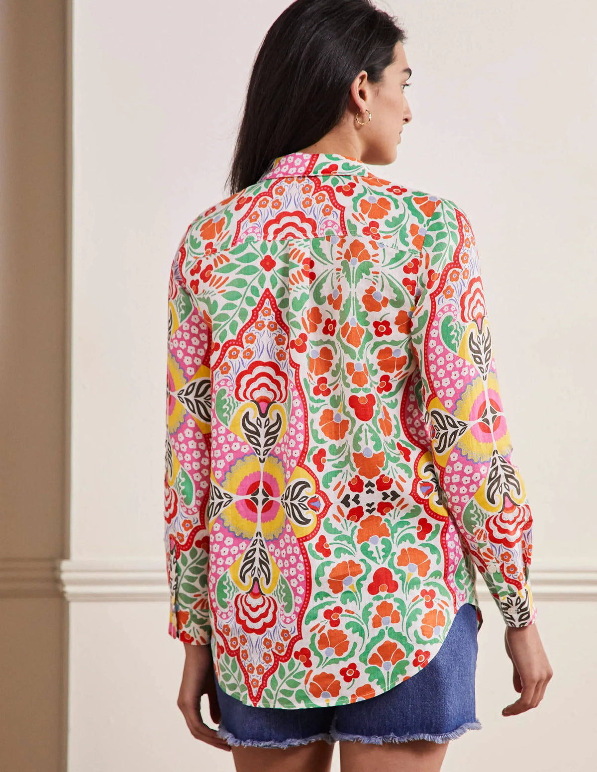 Linen Shirt-Multi, Passion Bloom