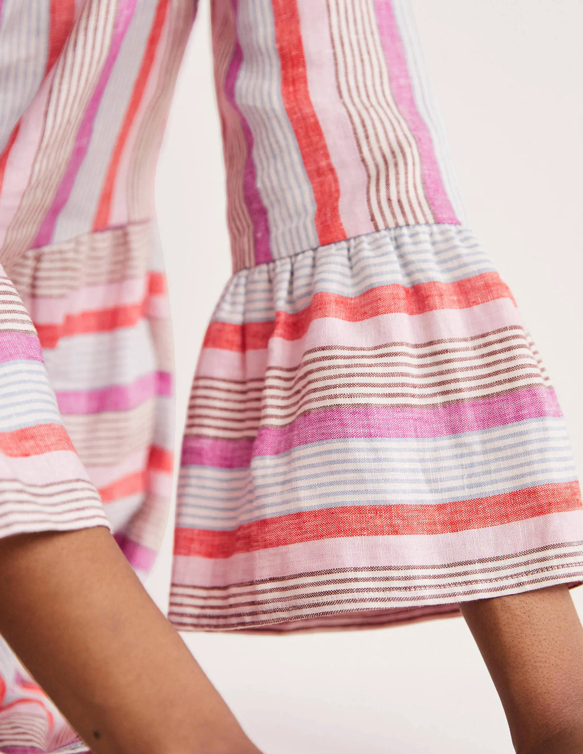 Relaxed Linen Tiered Dress-Firecracker, Cameo Pink