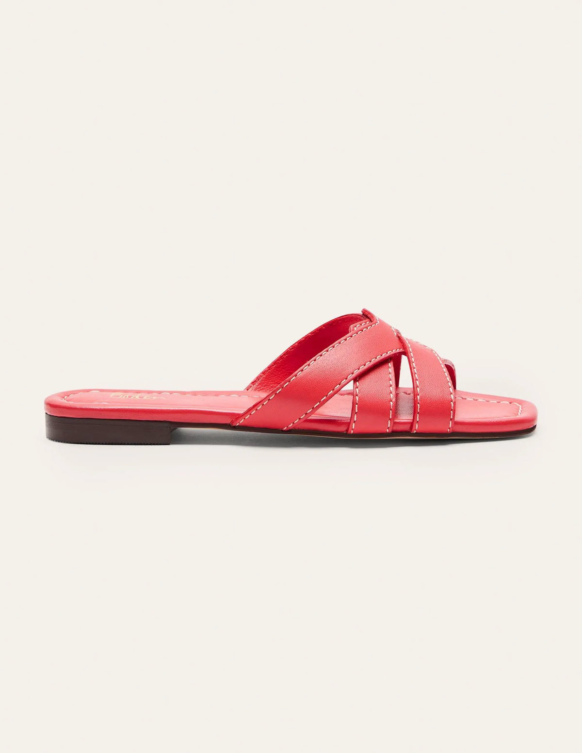 Geometric Flat Slides-Bright Poppy
