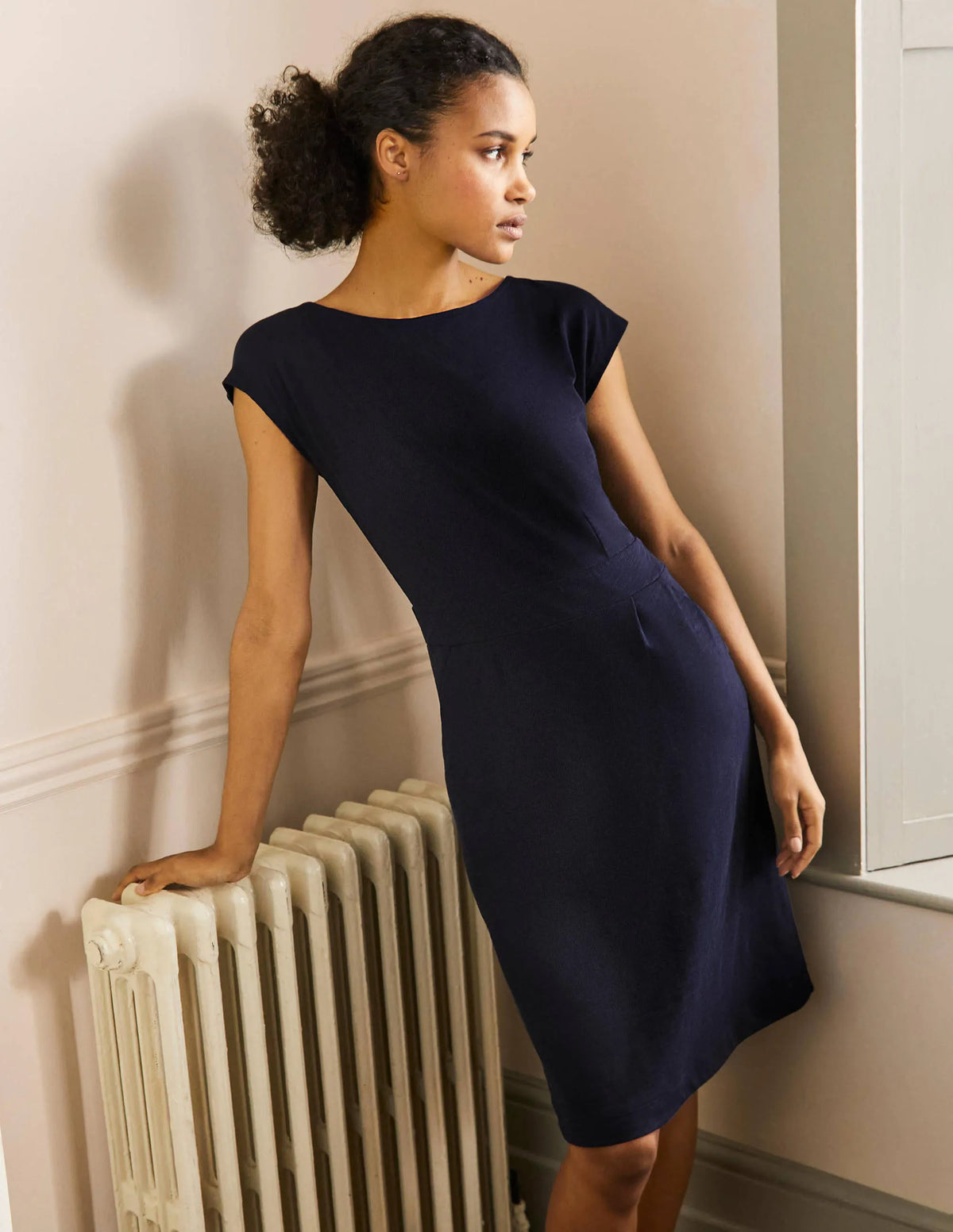 Florrie Jersey Dress-Navy
