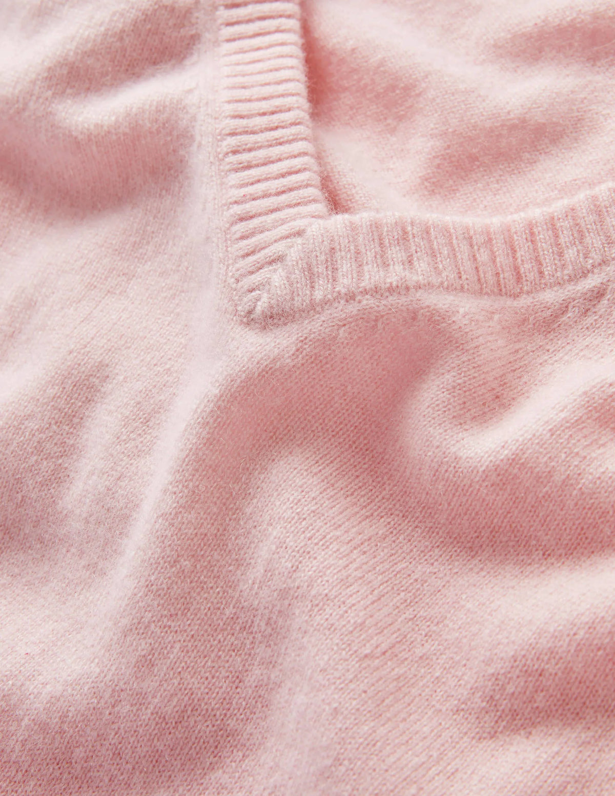 Cashmere V-neck Relax Jumper-Pink Blush
