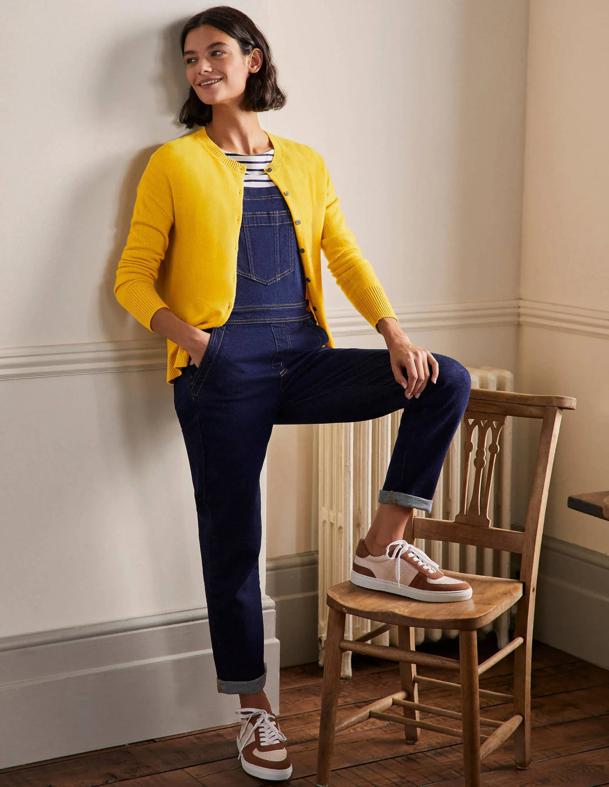 Cashmere Cardigan-Citrine Yellow