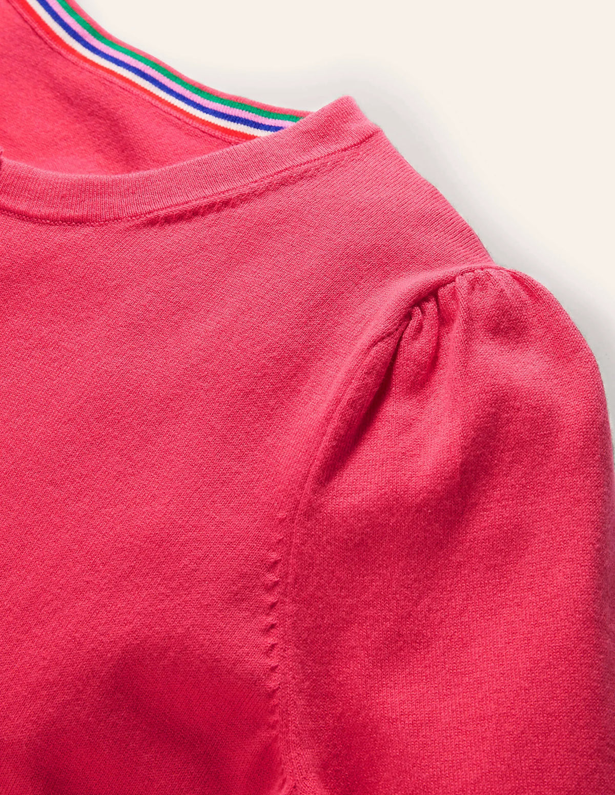 Cotton Crew Neck Cardigan-Radish