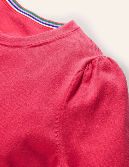 Cotton Crew Neck Cardigan-Radish