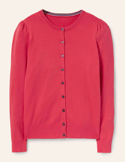 Cotton Crew Neck Cardigan-Radish