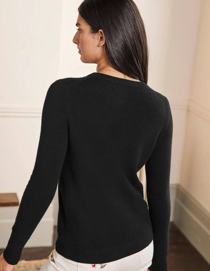 Cashmere Crew Neck Sweater-Black