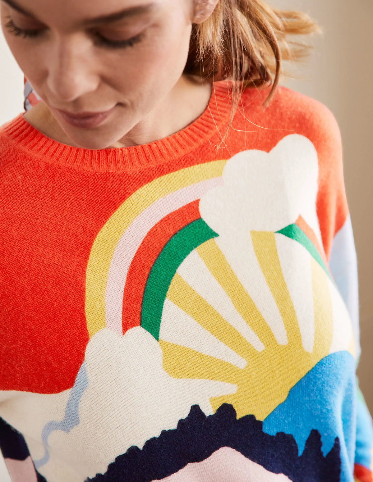 Margot Cashmere Sweater-Chalky Pink, Scenic Meadow