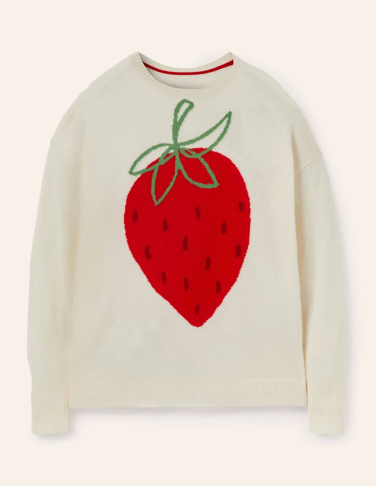 Margot Cashmere Sweater-Ivory, Strawberry