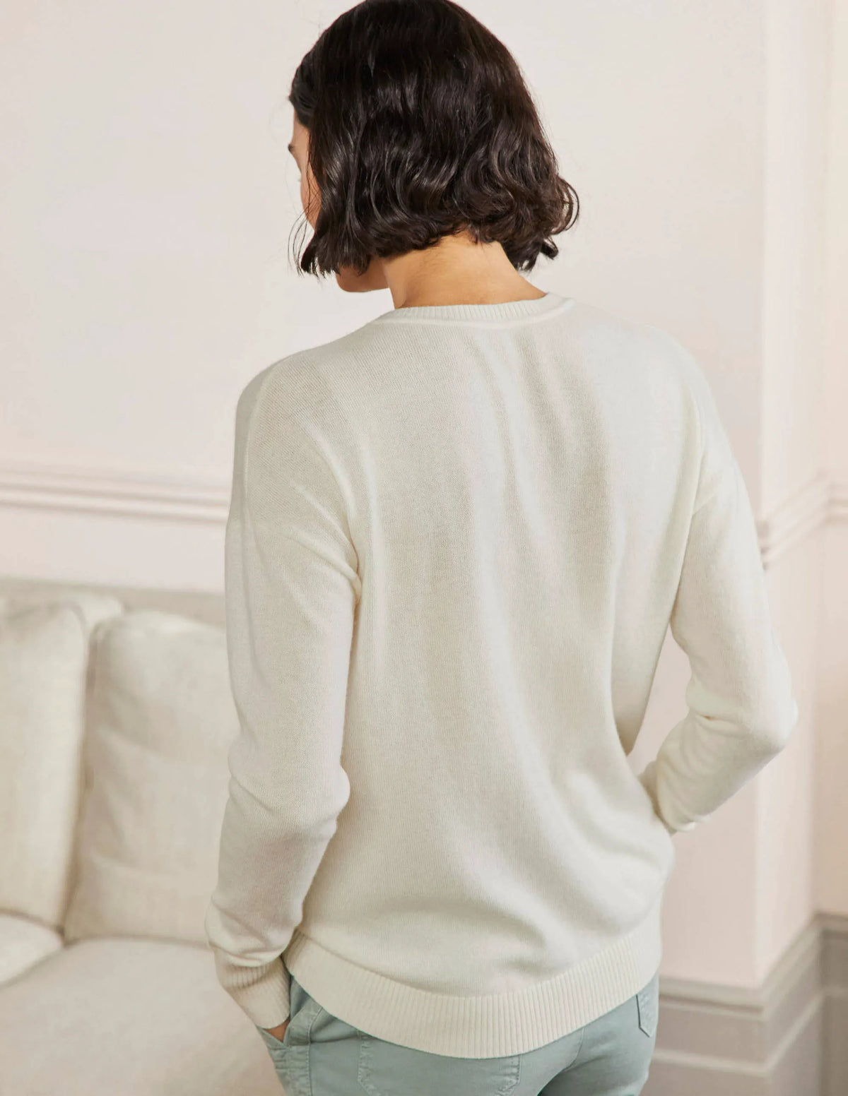 Margot Cashmere Sweater-Ivory, Strawberry