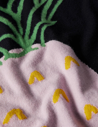 Margot Cashmere Sweater-Navy, Pineapple