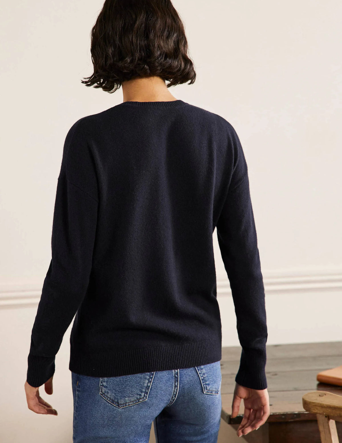 Margot Cashmere Sweater-Navy, Pineapple