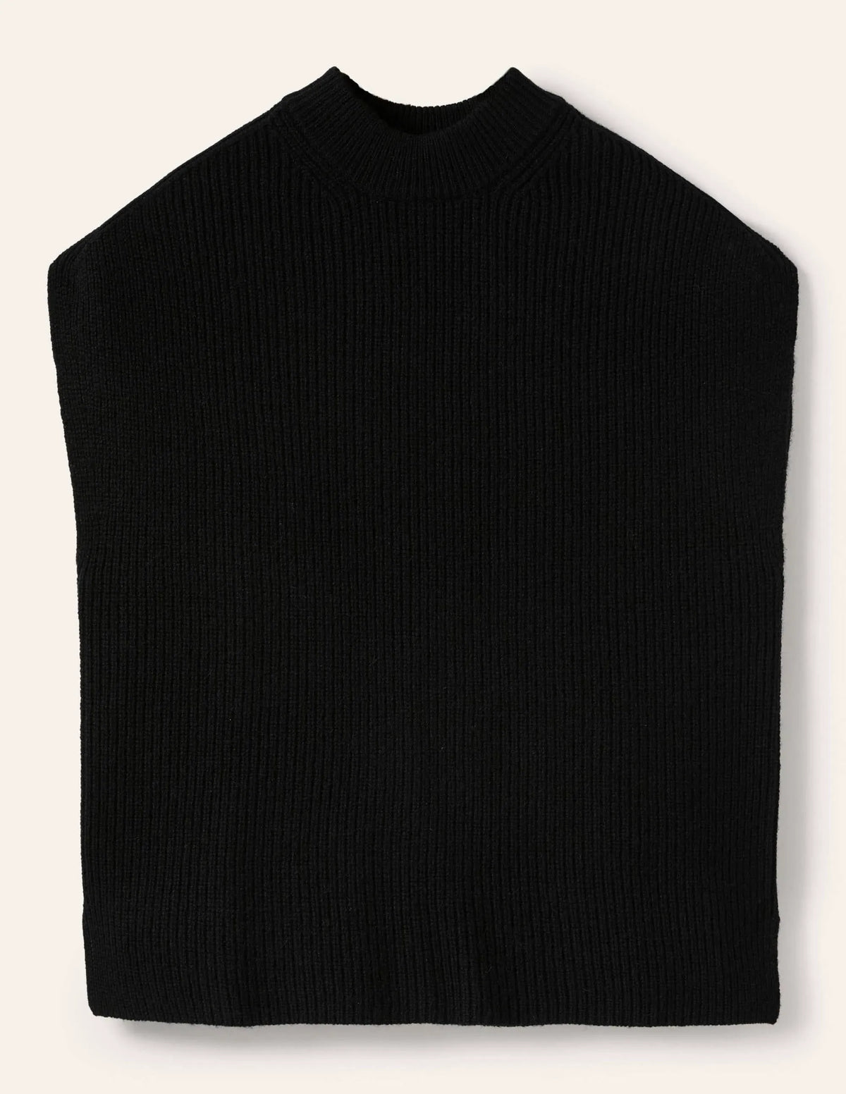 Relaxed Rib Sleeveless Sweater-Black