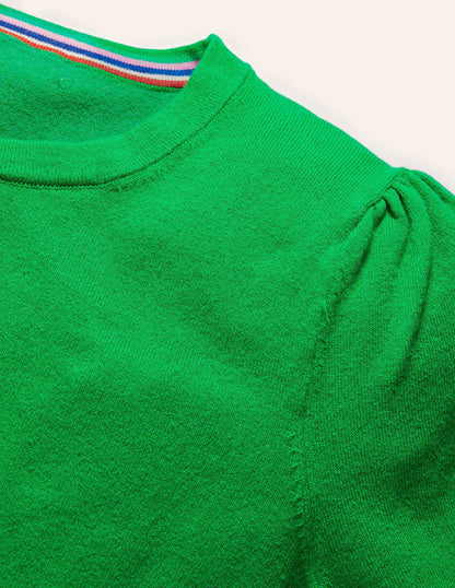 Cotton Crew Knitted Top-Highland Green