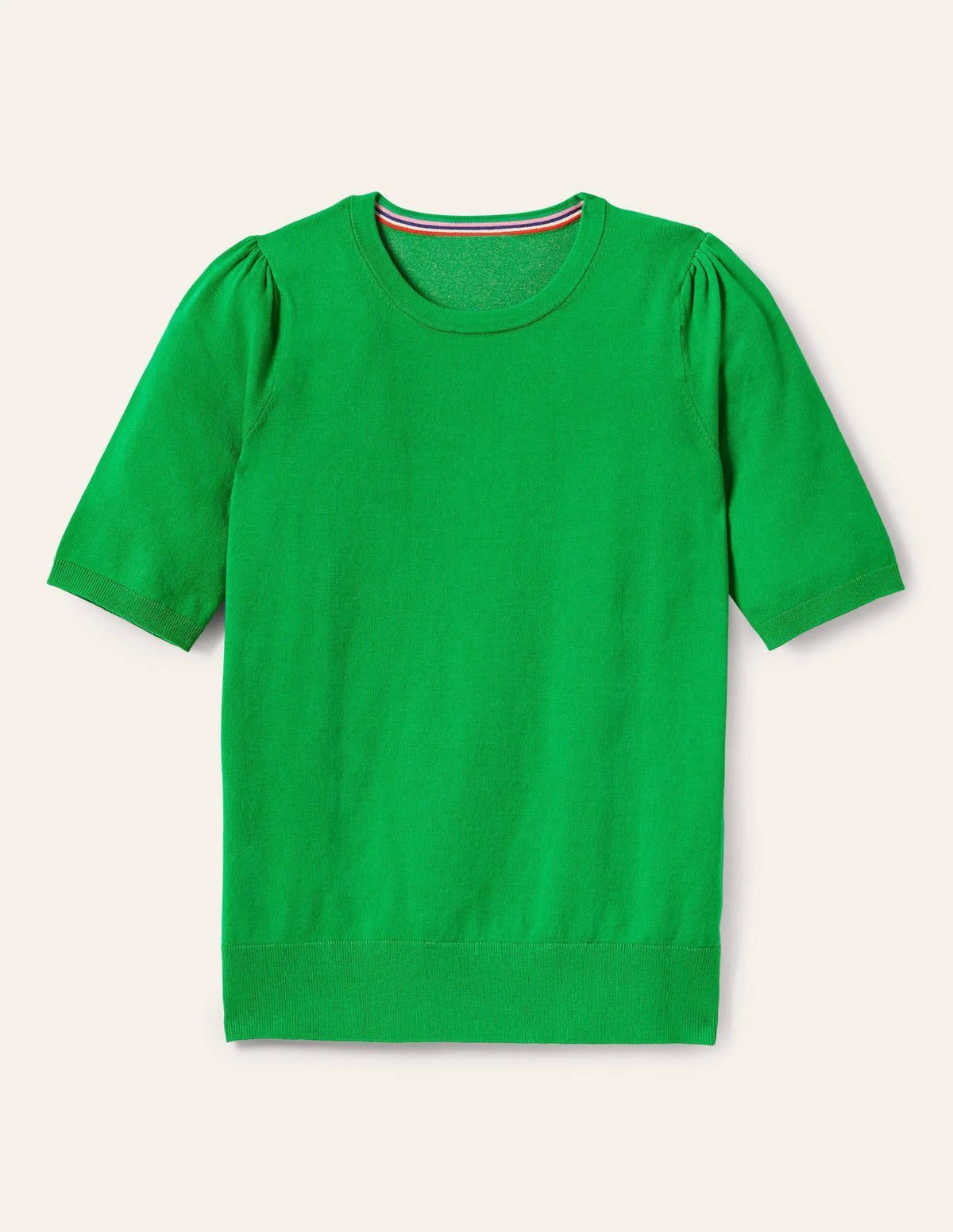 Cotton Crew Knitted Top-Highland Green
