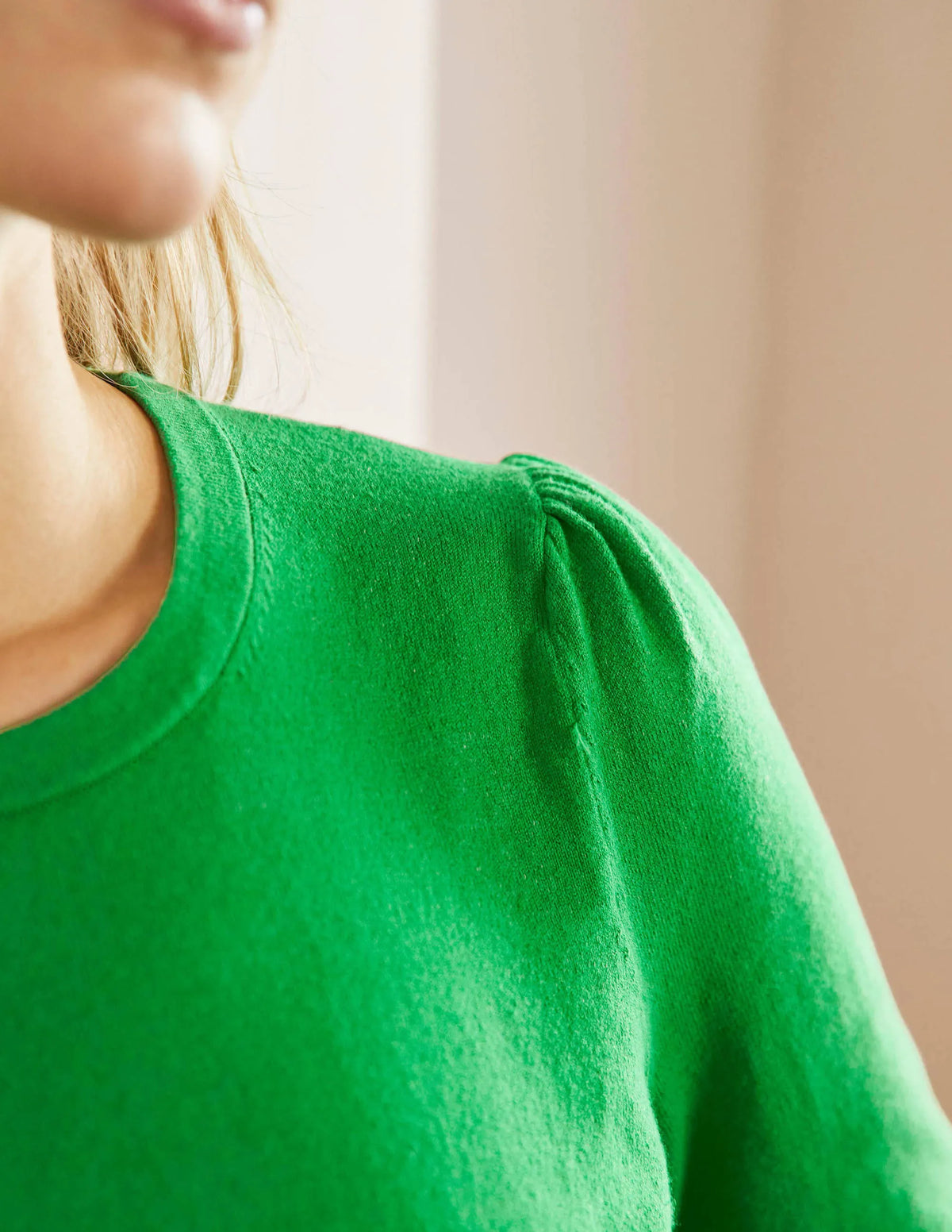 Cotton Crew Knitted Top-Highland Green