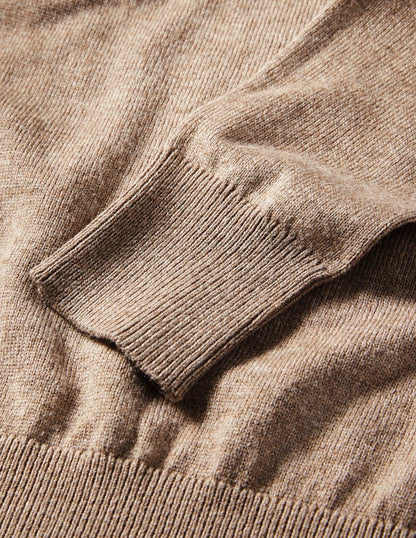 Square Neck Sweater-Dark Mink Melange