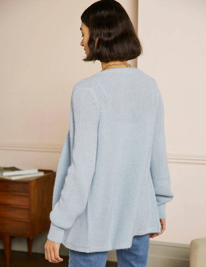Relaxed Fluffy Cardigan-Dawn Sky