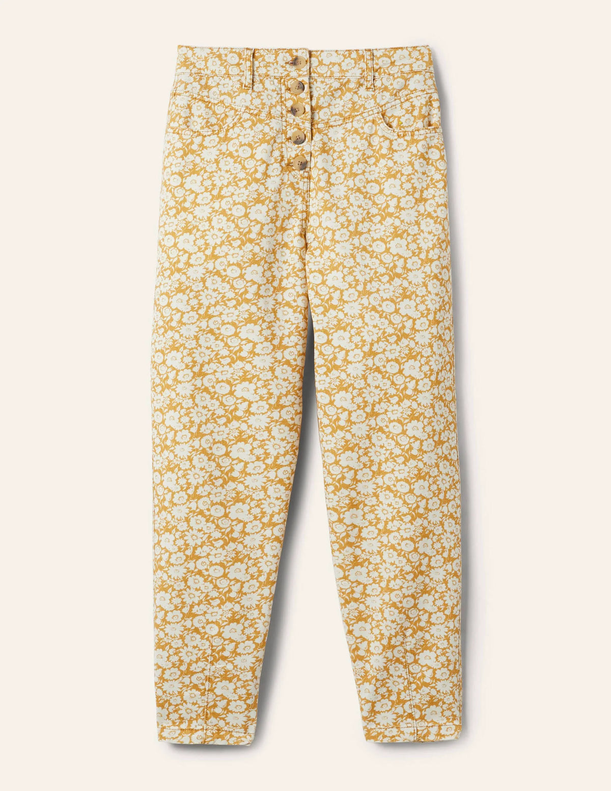 Tapered Chino Pants-Brioche, Elegant Bloom