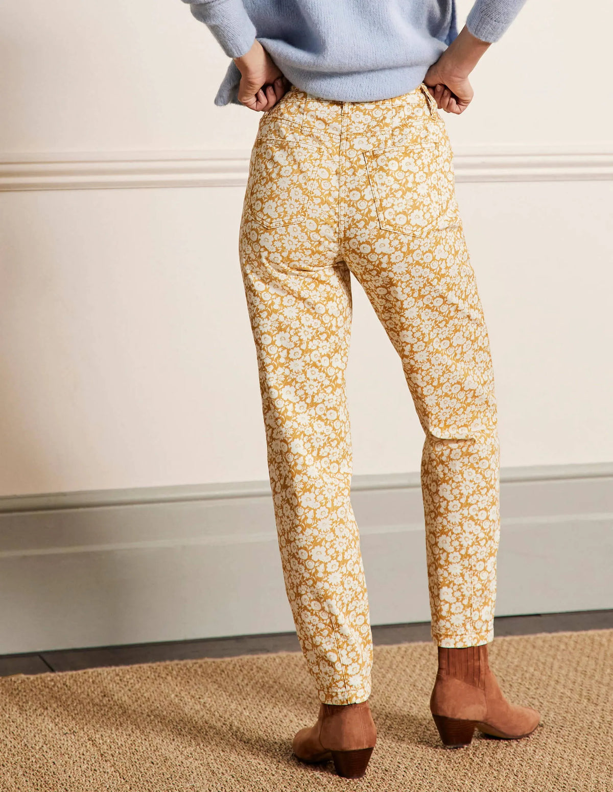 Tapered Chino Pants-Brioche, Elegant Bloom