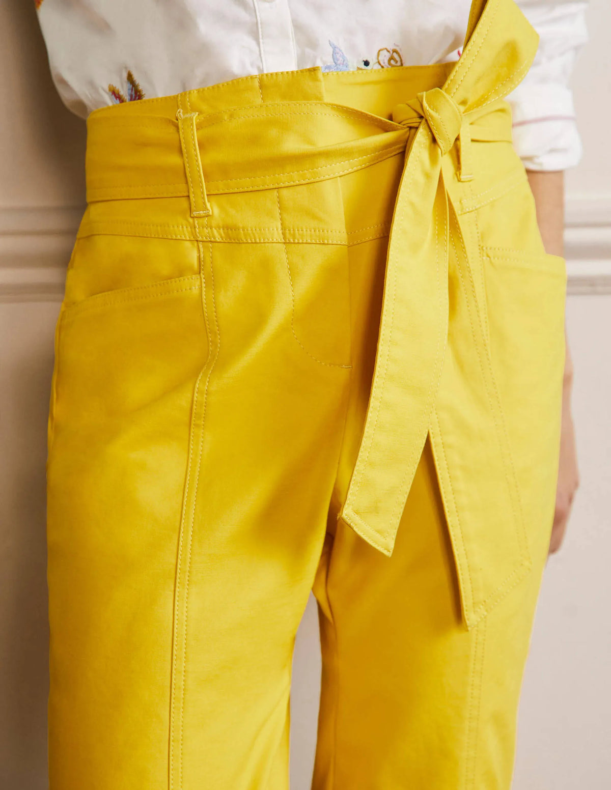 Tailored Tie Waist Pants-Wasp