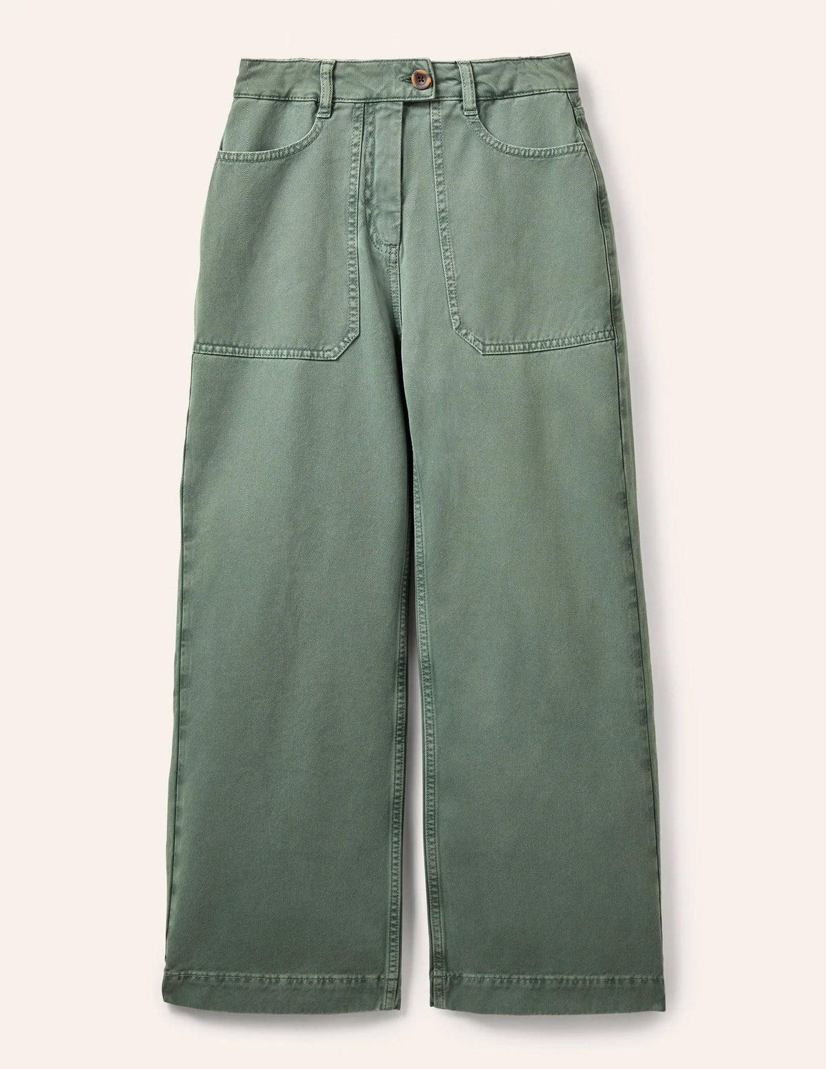 Wide Leg Cotton Twill Pants-Alder