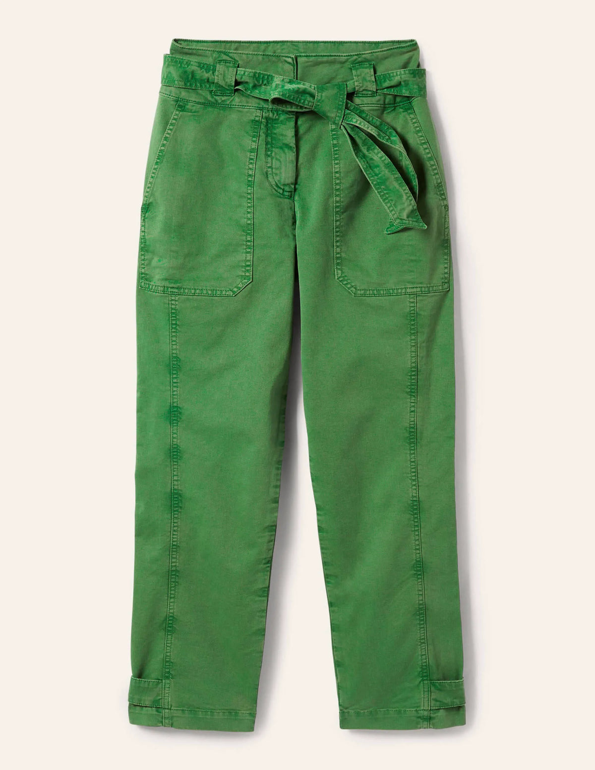 Cuff Strap Tie Pants-Sprout Green