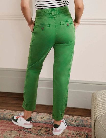 Cuff Strap Tie Pants-Sprout Green