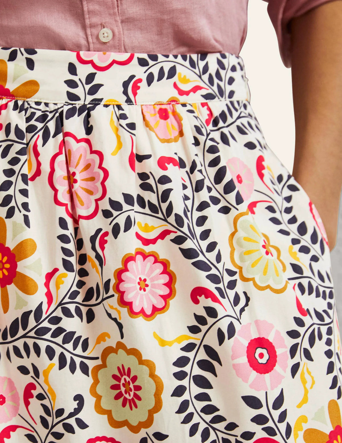 Lorna Tiered Maxi Skirt-Ivory, Opulent Garden