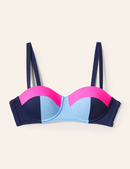 Portofino Cup-size Bikini Top-Horizon Colourblock