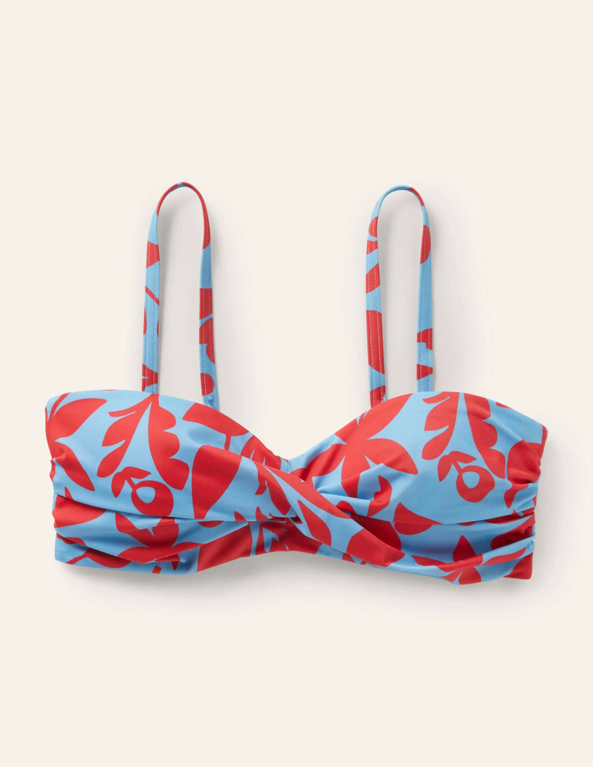 Catania Cup-size Bikini Top-Dusty Blue, Abstract Leaf