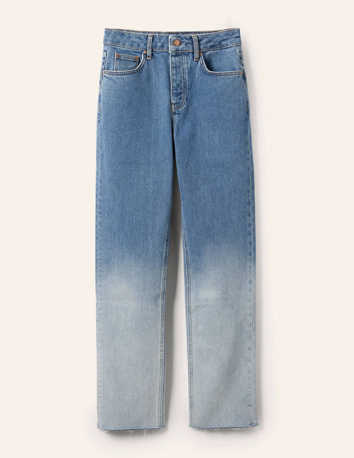Relaxed Straight Jeans-Light Vintage Ombre