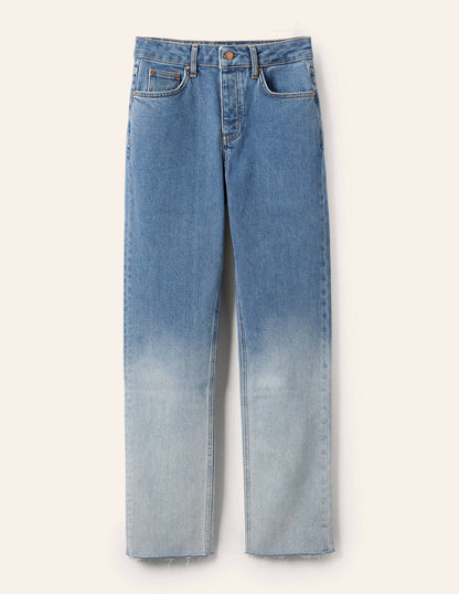 Relaxed Straight Jeans-Light Vintage Ombre