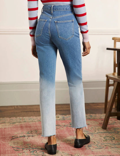 Relaxed Straight Jeans-Light Vintage Ombre
