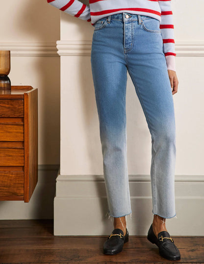 Relaxed Straight Jeans-Light Vintage Ombre