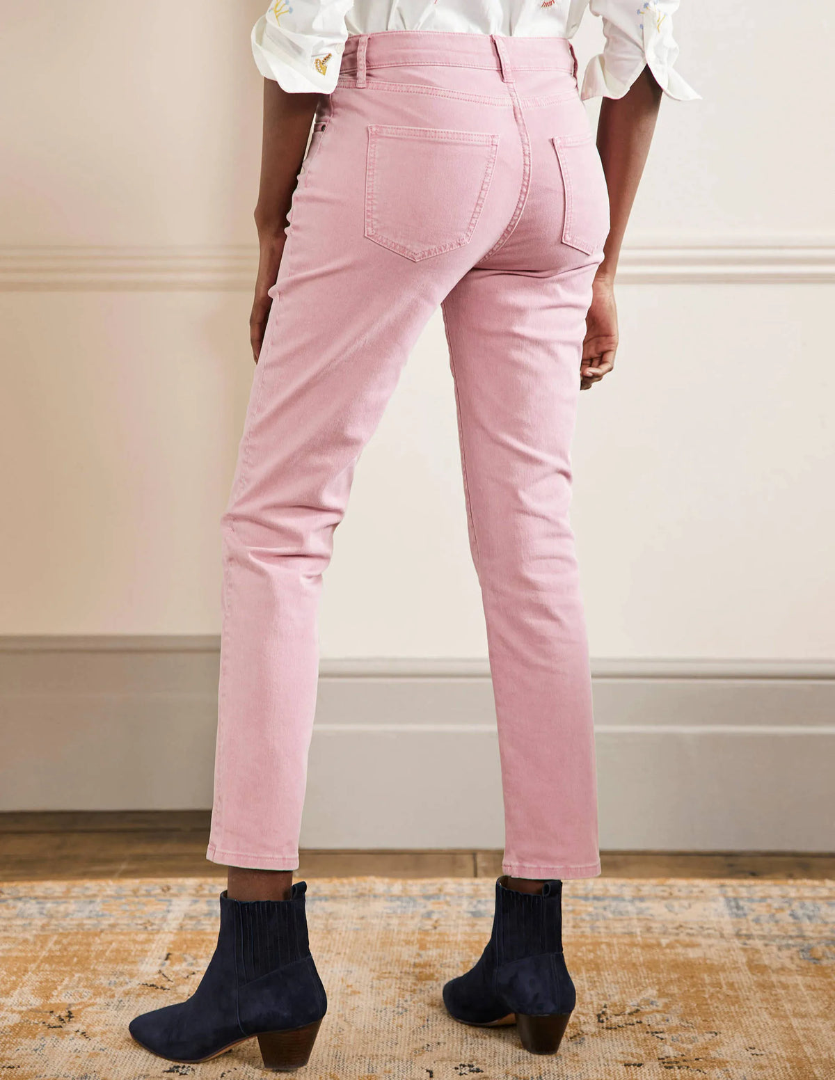 Slim Straight Ankle Skimmers-Posy Pink