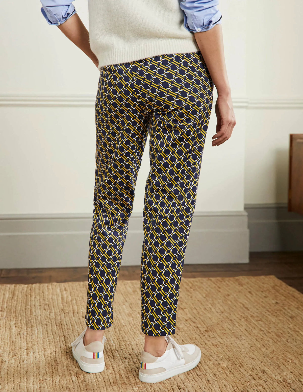 Pull On Pants-Navy, Chain Geo
