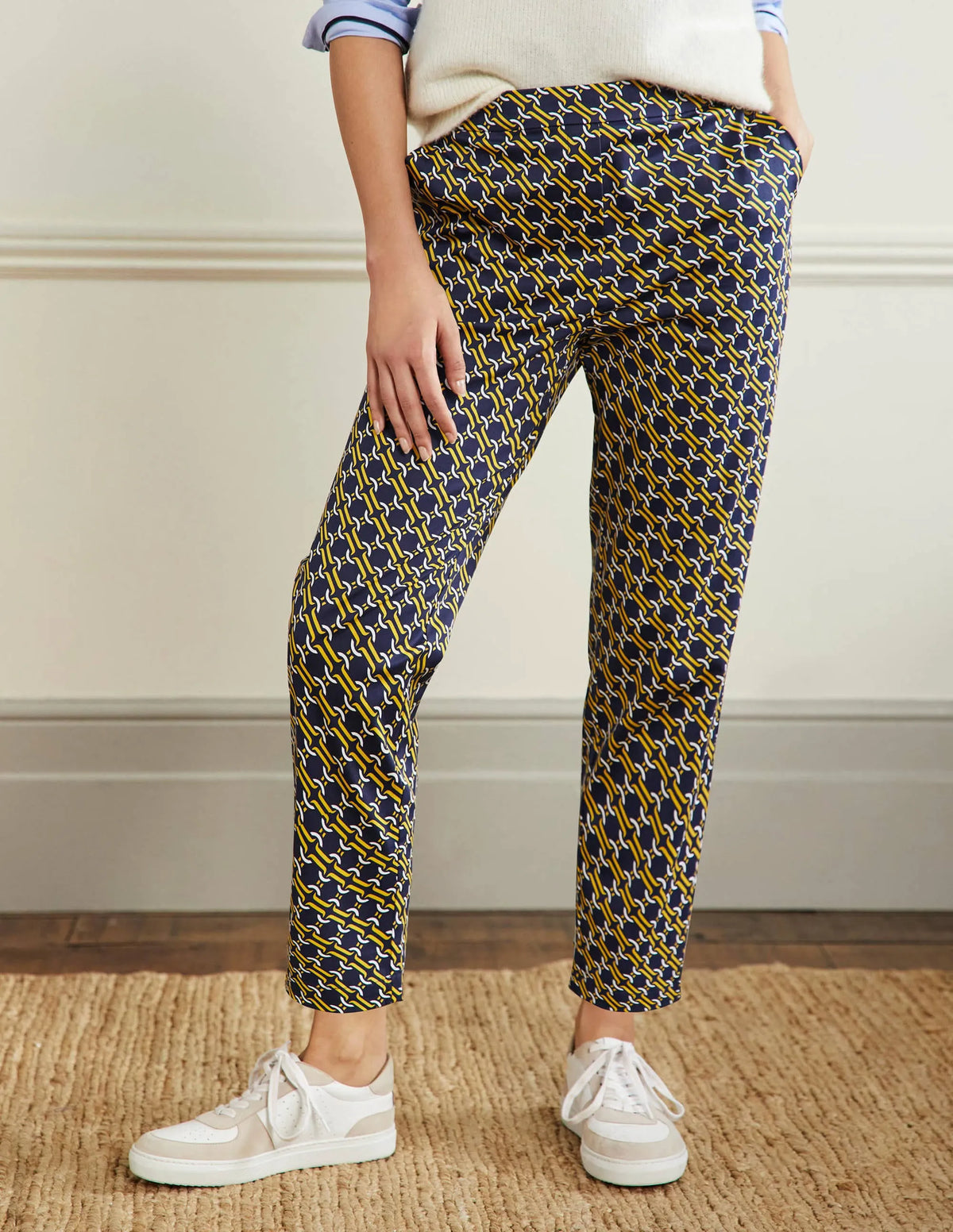 Pull On Pants-Navy, Chain Geo