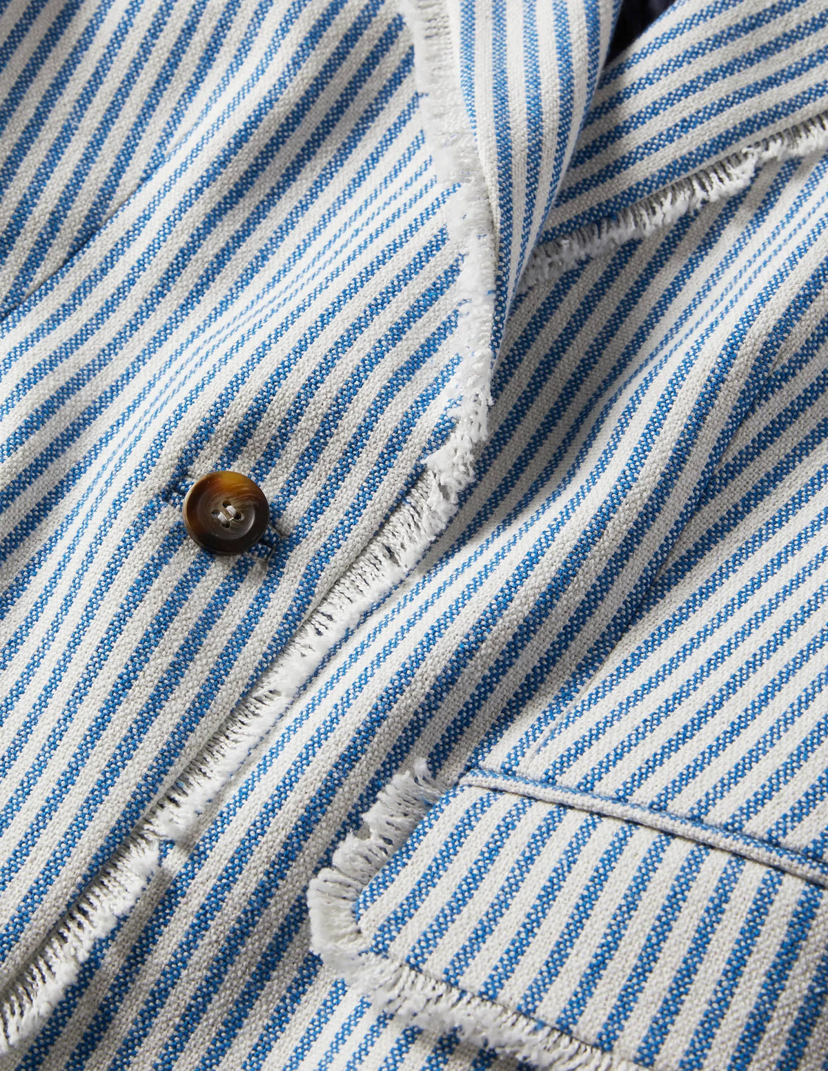 Hever Cotton Twill Blazer-Atlantic Blue/ Ivory Stripe